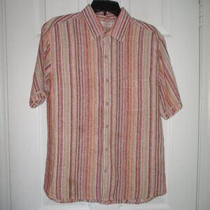 Mens S/S Rainbow Linen Resort Wear Casual Shirt - Size Small-Medium*